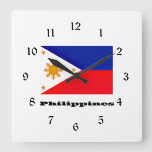 Horloge Carrée Flag of Philippines