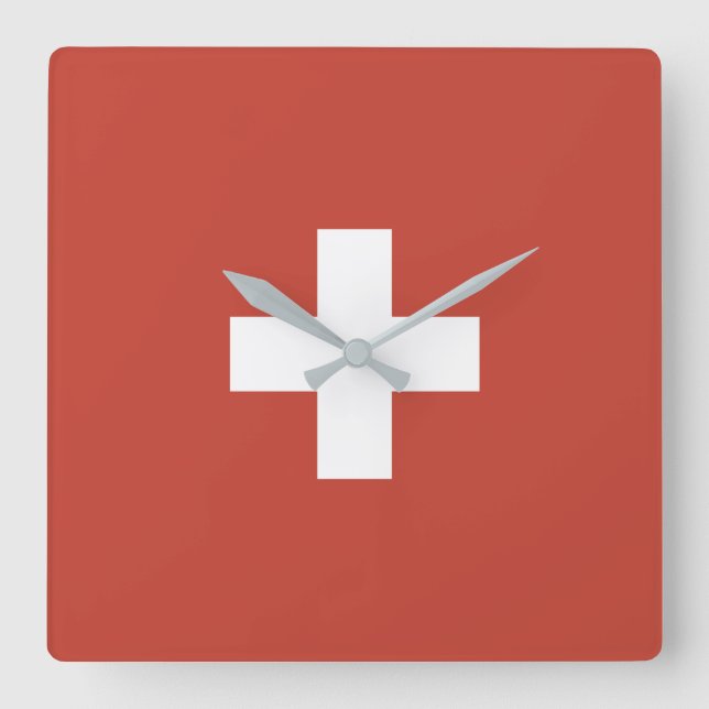 Horloge Carrée Flag of Switzerland - Suisse - Suisse - Svizzera (Recto)