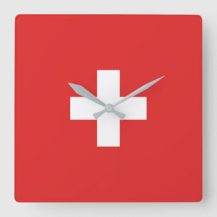 Horloge Carrée Flag of Switzerland - Suisse - Suisse - Svizzera