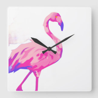 Horloge Carrée Flamingo Square Clock