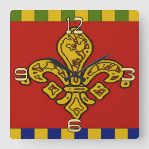 Horloge Carrée Fleur De Lis