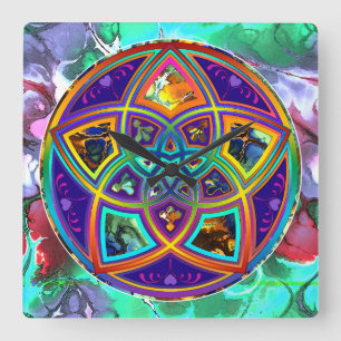 Horloge Carrée Fleur de Vénus de l'amour fineART Flower Power / C