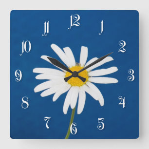 Horloge Carrée Fleur marguerite