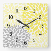 Fleurs de dahlia modernes jaunes et gris