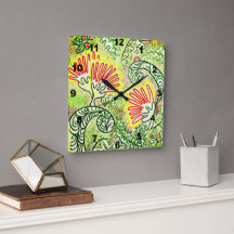 Fleurs de sapin rouge stylisées