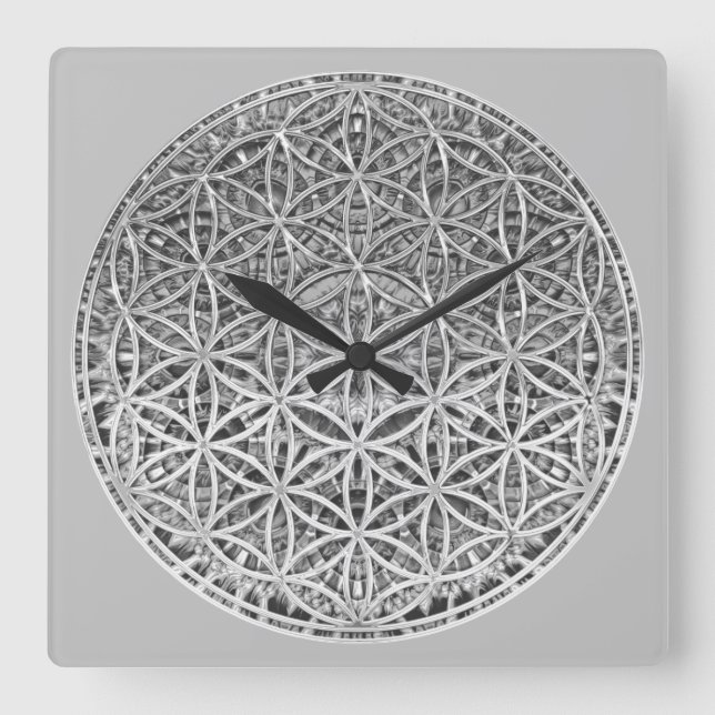 Horloge Carrée FLEURS DE VIE - Médaille Argent (Recto)