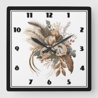 Fleurs Élégantes Feuillage et plumes