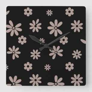 Horloge Carrée Fleurs et pétales 14
