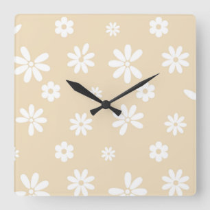 Horloge Carrée Fleurs et pétales 7