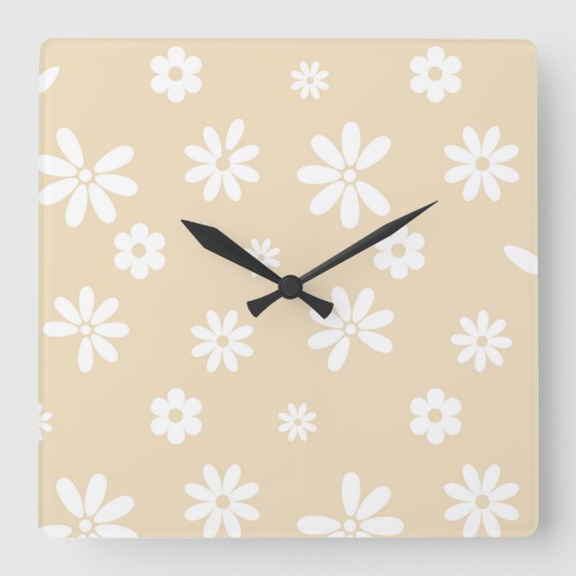 Horloge Carrée Fleurs et pétales 7 (Recto)