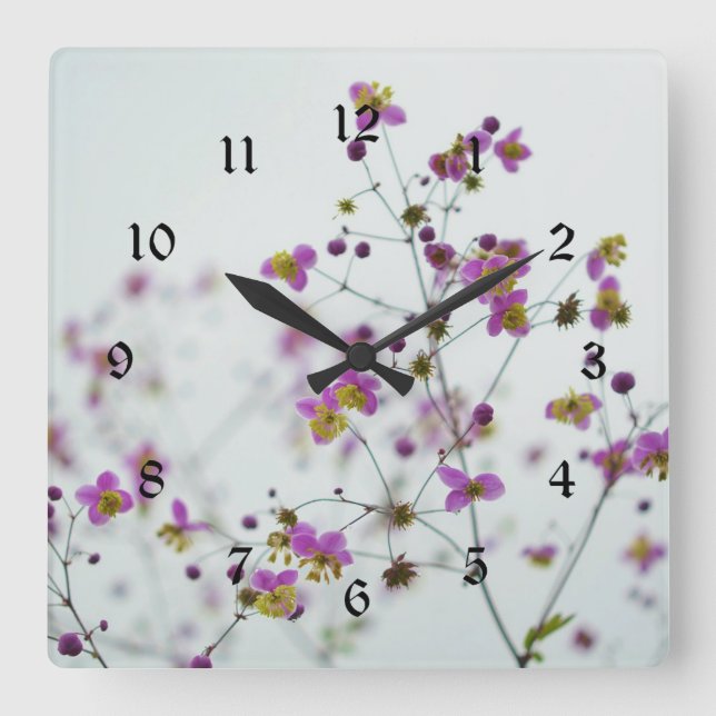 Horloge Carrée Fleurs, printemps (Recto)