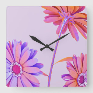 Horloge Carrée Floral