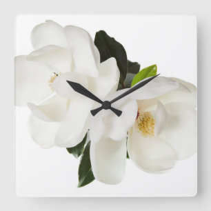 Horloge Carrée Flower Magnolia