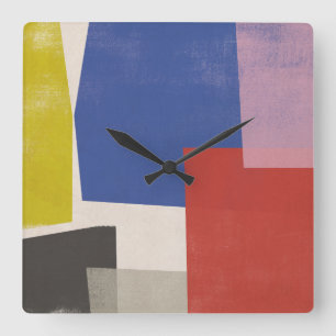Horloge Carrée Foolscap - Colorblocks modernes