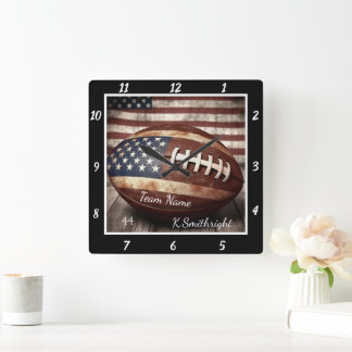 Horloge Carrée Football américain