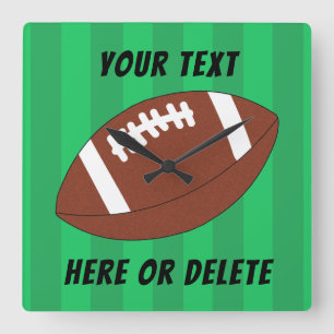 Horloge Carrée Football Field Sports Personnalisé