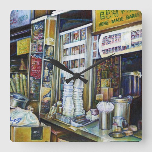 Horloge Carrée Forces de lumière chargées émotionnellement, Singa (Recto)