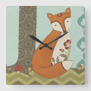 Horloge Carrée Forêt Whimsy III