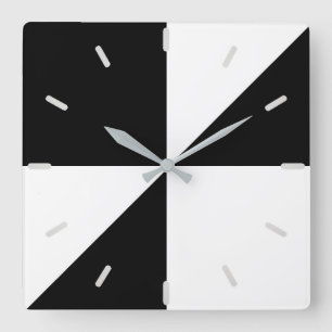 Horloge Carrée Formes géométriques abstraites sur noir et blanc