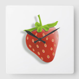 Horloge Carrée Fraise