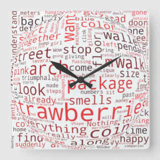 Horloge Carrée Fraise