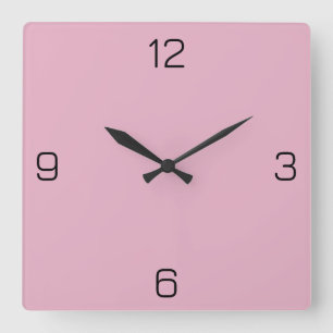 Horloge Carrée Framboise gris pâle E6B0C4 - Option pour ajouter u