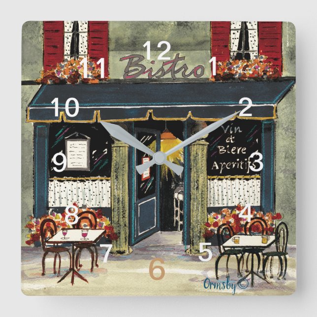 Horloge Carrée French Bistro wall clock (Recto)