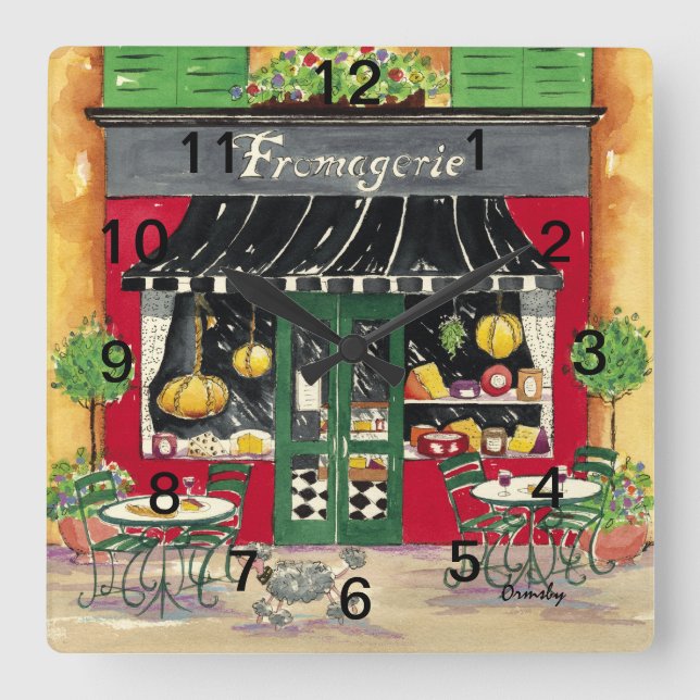 Horloge Carrée French Cafe Acrylique Wall Clock (Recto)