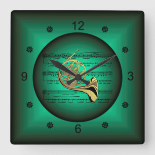 Horloge Carrée French Horn ~ Musique ~ La musique ~ Música ~ Mus