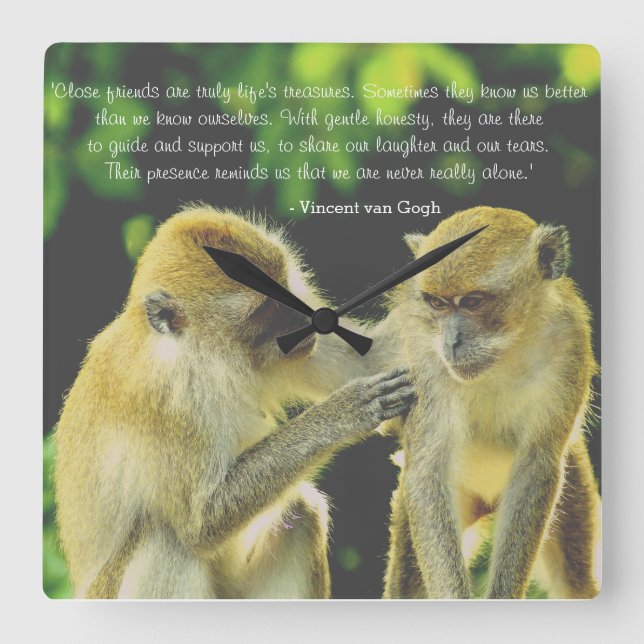 Horloge Carrée Friendship Quote by Vincent van Gogh (Recto)