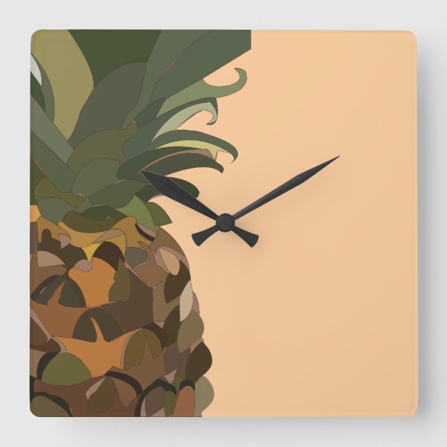 Horloge Carrée Fruit d'ananas (Recto)