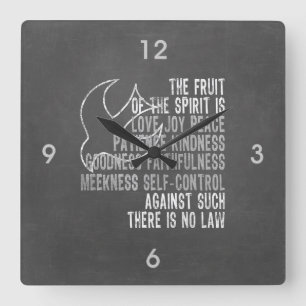 Horloge Carrée Fruit du regard de tableau d'esprit avec la