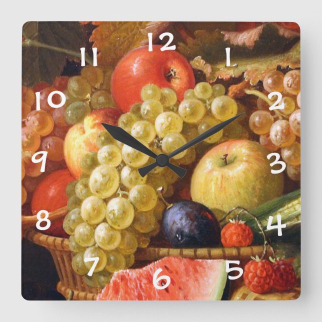 Horloge Carrée Fruits (Recto)