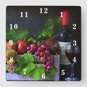 Horloge Carrée Fruits et vins