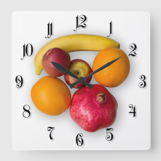 Horloge Carrée Fruits mûrs (Recto)