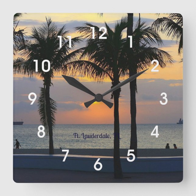 Horloge Carrée Ft. Lauderdale Sunrise (Recto)