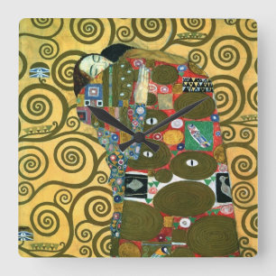 Horloge Carrée Fulfillment aka The Embrace par Gustav Klimt