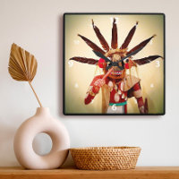 Funny Face Wood Kachina Doll Enjoy