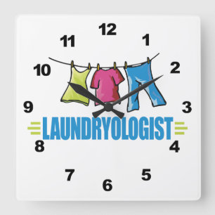 Horloge Carrée Funny I Love Laundry