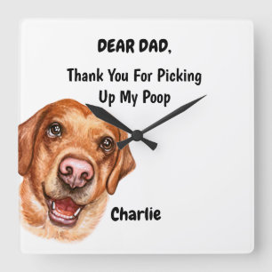 Horloge Carrée Funny Labrador Retriever