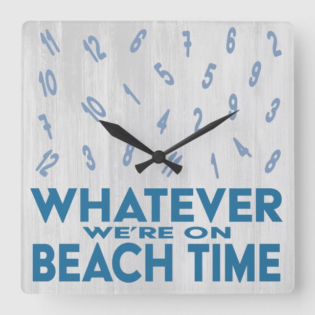 Horloge Carrée Funny Rustic Wood (Recto)