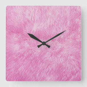 Horloge Carrée Fur rose