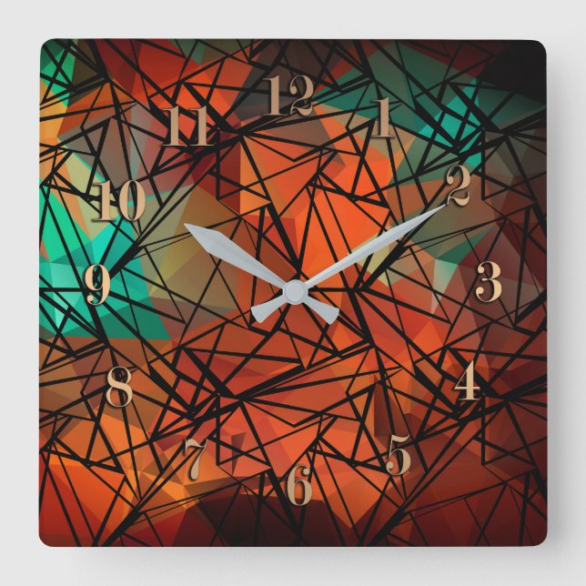 Horloge Carrée FuzzyFoxAr (Recto)