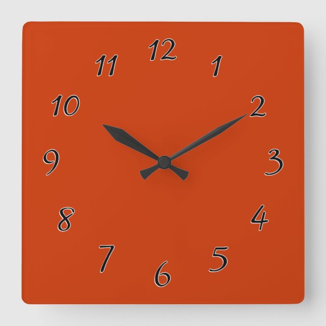 Horloge Carrée Gabarit orange (Recto)