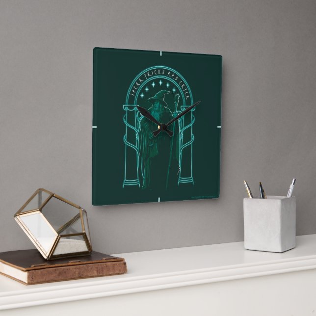 Horloge Carrée GANDALF™ "Speak Friend And Enter" Doors of Durin (Bureau)
