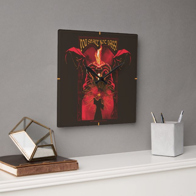 Horloge Carrée GANDALF™ Vs Balrog "You Shall Not Pass" Graphic (Bureau)