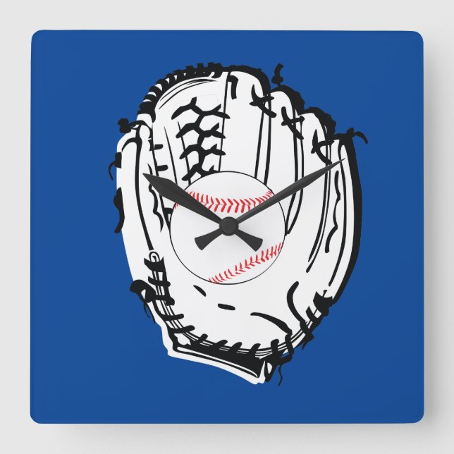 Horloge Carrée Gant de baseball (Recto)
