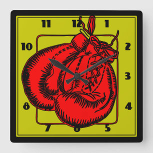 Horloge Carrée Gants de boxe