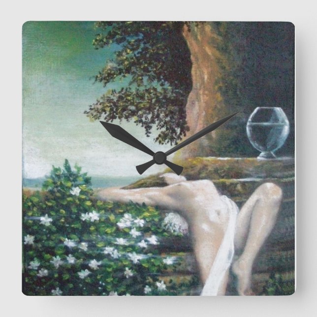 HORLOGE CARRÉE GEA, MYRTLE ET EAU (Recto)