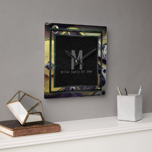 Horloge Carrée Gears Design Industrial Steampunk Wall Clock